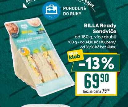 BILLA Ready Sendviče od 180 g