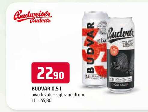 BUDVAR 0,5l pivo ležák 