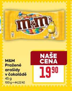 M&M Pražené arašídy v čokoládě 45 g 