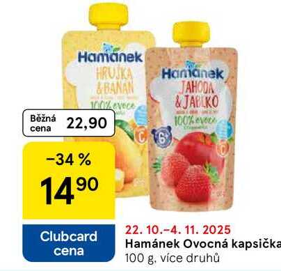 Hamánek Ovocná kapsička, 100 g, více druhů 