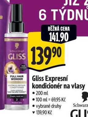 Gliss Expresní kondicionér na vlasy, 200 ml