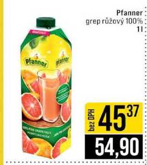 Pfanner grep růžový 100% 1 l