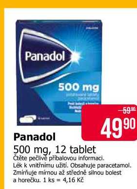 Panadol 500 mg, 12 tablet