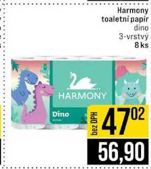 Harmony toaletní papír dino 3-vrstvý 8 ks 