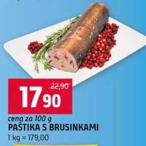 Paštika s brusinkami 100g