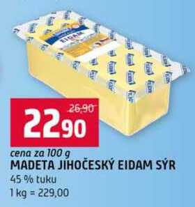 Madeta jihočeský eidam sýr 100g