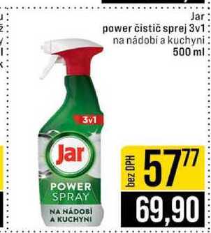 Jar power čistič sprej 3v1 na nádobí a kuchyni 500 ml