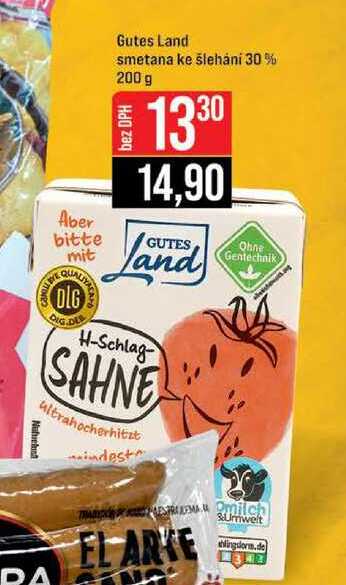 Gutes Land smetana ke šlehání 30% 200 g 