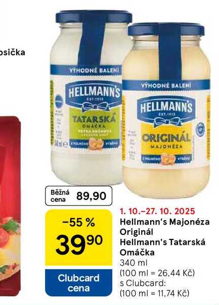 Hellmann's Majonéza Originál, 340 ml 