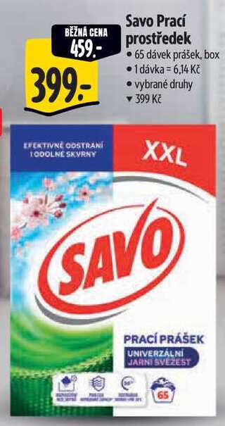 Savo Prací prostředek, 65 dávek 