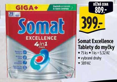 Somat Excellence Tablety do myčky, 75 ks 