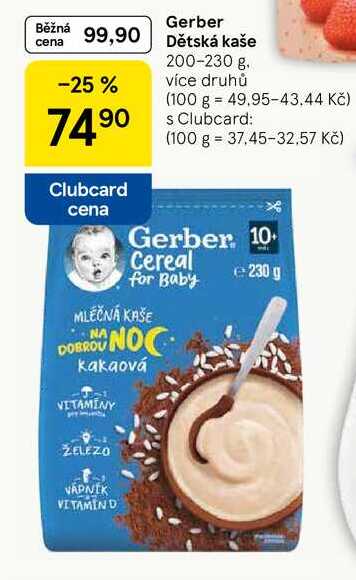 Gerber Dětská kaše, 200-230 g