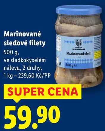 Marinované sleďové filety, 500 g