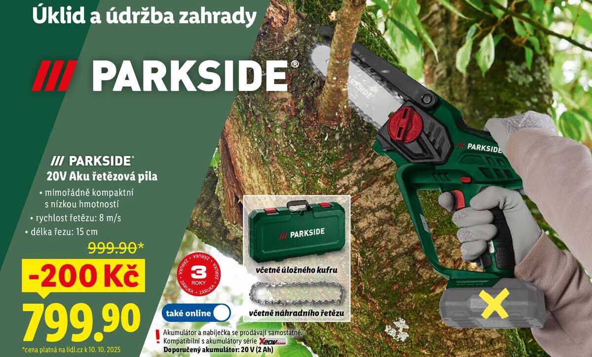 PARKSIDE 20V Aku řetězová pila