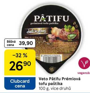 Veto Pâtifu Prémiová tofu paštika, 100 g