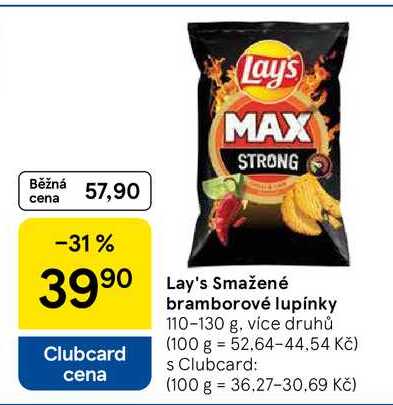 Lay's Smažené bramborové lupínky, 110-130 g