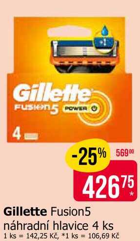 Gillette Fusion5 náhradní hlavice 4 ks