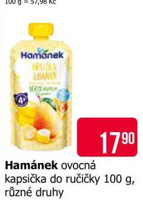 Hamánek ovocná kapsička do ručičky 100 g, různé druhy 