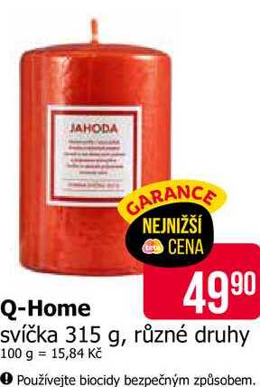 Q-Home svíčka 315 g, různé druhy 