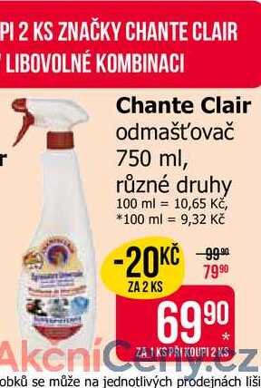 Chante Clair odmašťovač 750 ml, různé druhy 