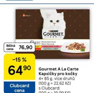 Gourmet A La Carte Kapsičky pro kočky, 4x 85 g