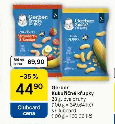 Gerber Kukuřičné křupky, 28 g