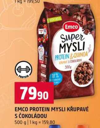 Emco protein mysli křupavé s čokoládou 500g