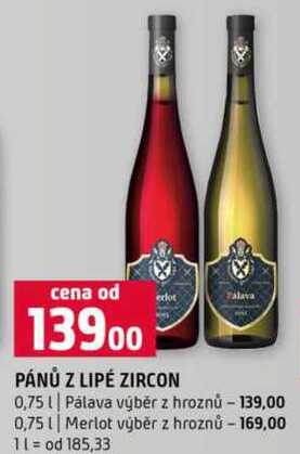 Pánů z lipé zircon 0,75l