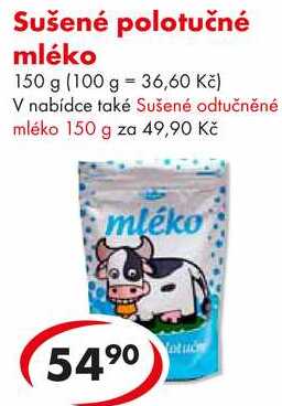 Sušené polotučné mléko, 150 g 