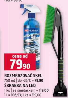 Rozmarazovač skel 750ml, škrabka na led