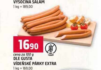 Dle gusta videňské párky extra 100g 