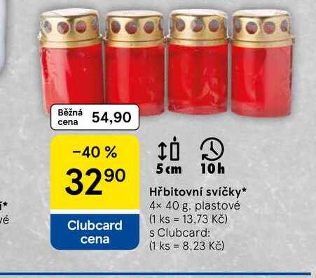Hřbitovní svíčky, 4× 40 g