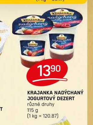 KRAJANKA NADÝCHANÝ JOGURTOVÝ DEZERT různé druhy 115 g 