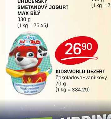 KIDSWORLD DEZERT čokoládovo-vanilkový 70 g 