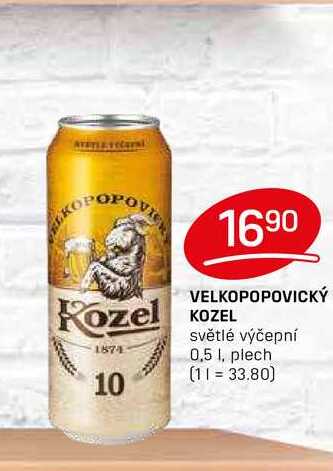 VELKOPOPOVICKÝ KOZEL světlé výčepní 0,5l, plech