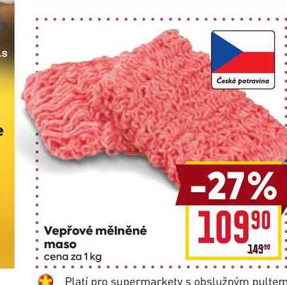 Vepřové mělněné maso cena za 1 kg