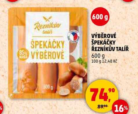 VÝBĚROVÉ ŠPEKÁČKY ŘEZNÍKŮV TALÍŘ, 600 g 