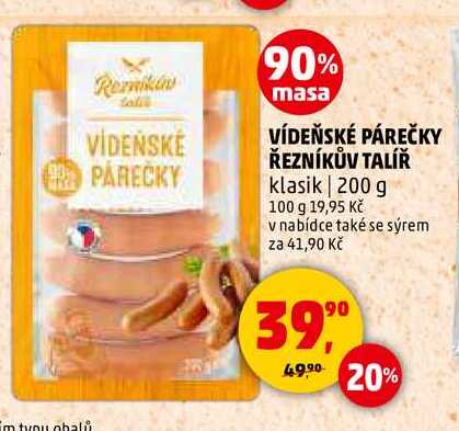 VÍDEŇSKÉ PÁREČKY ŘEZNÍKŮV TALÍŘ, 200 g