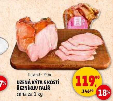 UZENÁ KÝTA S KOSTÍ ŘEZNÍKŮV TALÍŘ, 1 kg