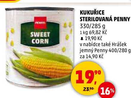 KUKUŘICE STERILOVANÁ PENNY, 330/285 g