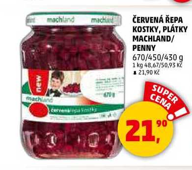 ČERVENÁ ŘEPA KOSTKY, PLÁTKY MACHLAND, 670 g