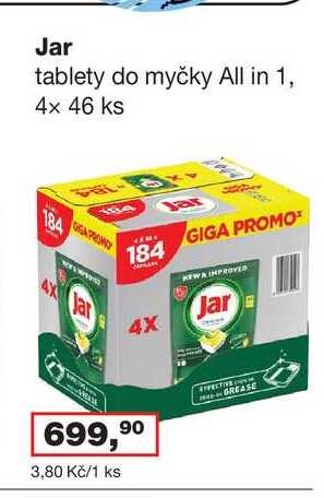 Jar tablety do myčky All in 1, 4x 46 ks