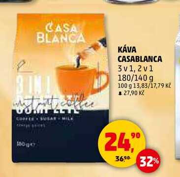 KÁVA CASABLANCA 3v 1, 2v1, 180/140 g 