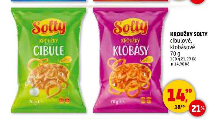 KROUŽKY SOLTY cibulové, klobásové, 70 g