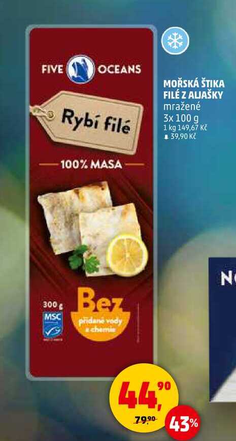 MOŘSKÁ ŠTIKA FILÉ Z ALJAŠKY, 3x 100 g