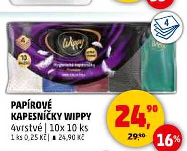 PAPÍROVÉ KAPESNÍČKY WIPPY, 10x 10 ks 