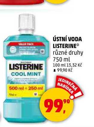 ÚSTNÍ VODA LISTERINE, 750 ml