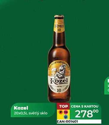 Kozel 20x0,5L světlý sklo