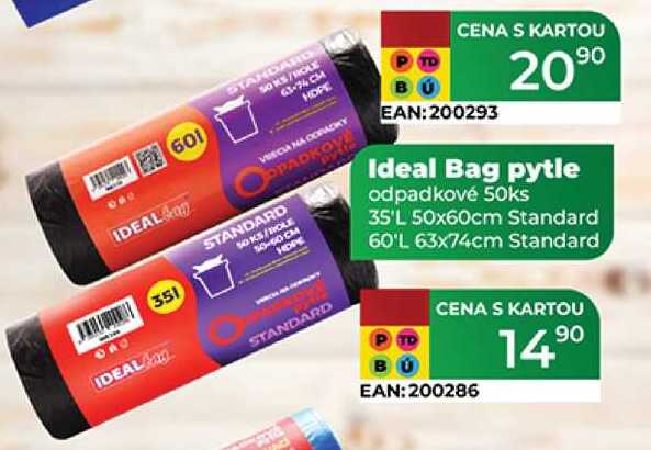 Ideal Bag pytle odpadkové 50ks 35'L 50x60cm Standard 60'L 63x74cm Standard