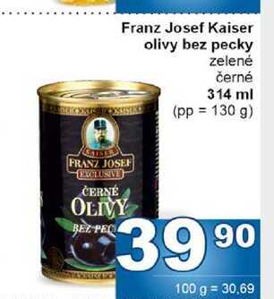 Franz Josef Kaiser olivy bez pecky zelené černé 314 ml